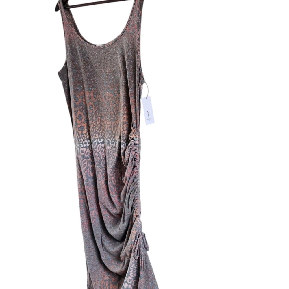 Skinnygirl Ombre Leopard Coral Connie Ruched Dress Womens Size L New NWT - Picture 4 of 7